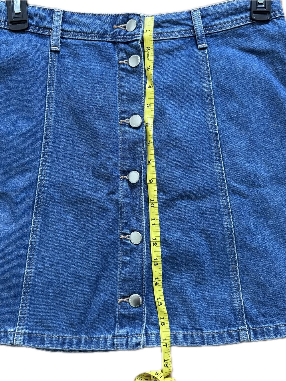 Divided by H&M Dark Blue Denim Button-Front A-Line Skirt - Picture 4 of 5
